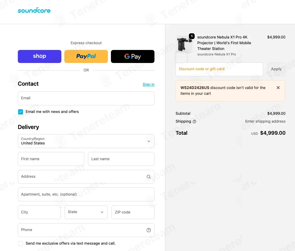 Nebula coupon code: $150 off with WS24D2426US. Tested and valid as 1 month ago.