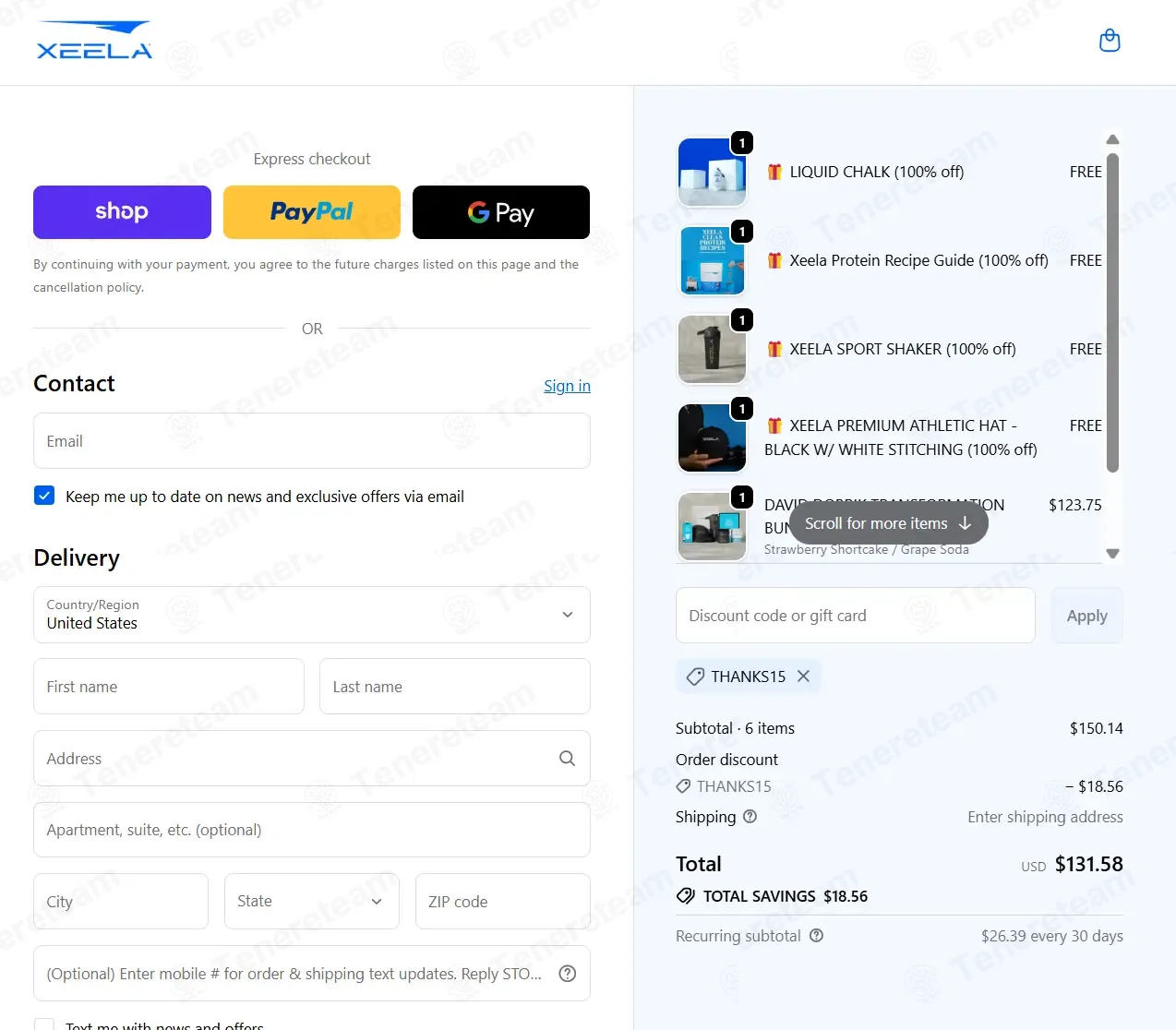 Xeela Fitness coupon code: 15% off with THANKS15. Tested and valid as 2 months ago.