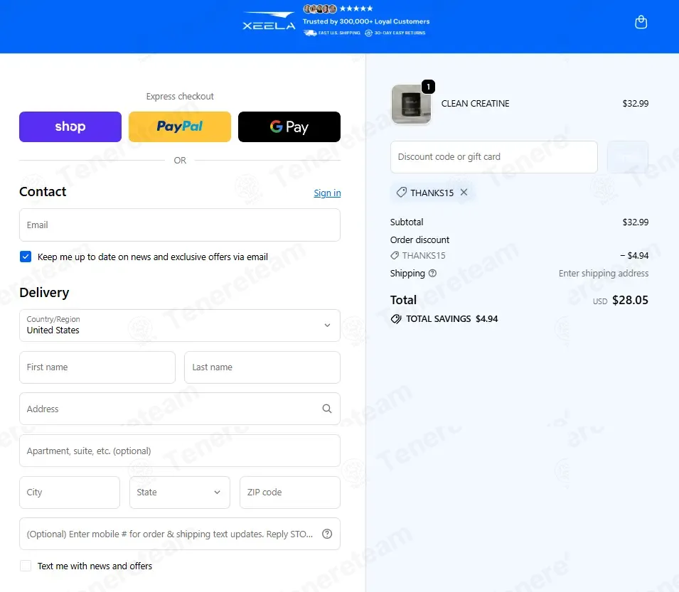 Xeela Fitness coupon code: 15% off with THANKS15. Tested and valid as 2 months ago.