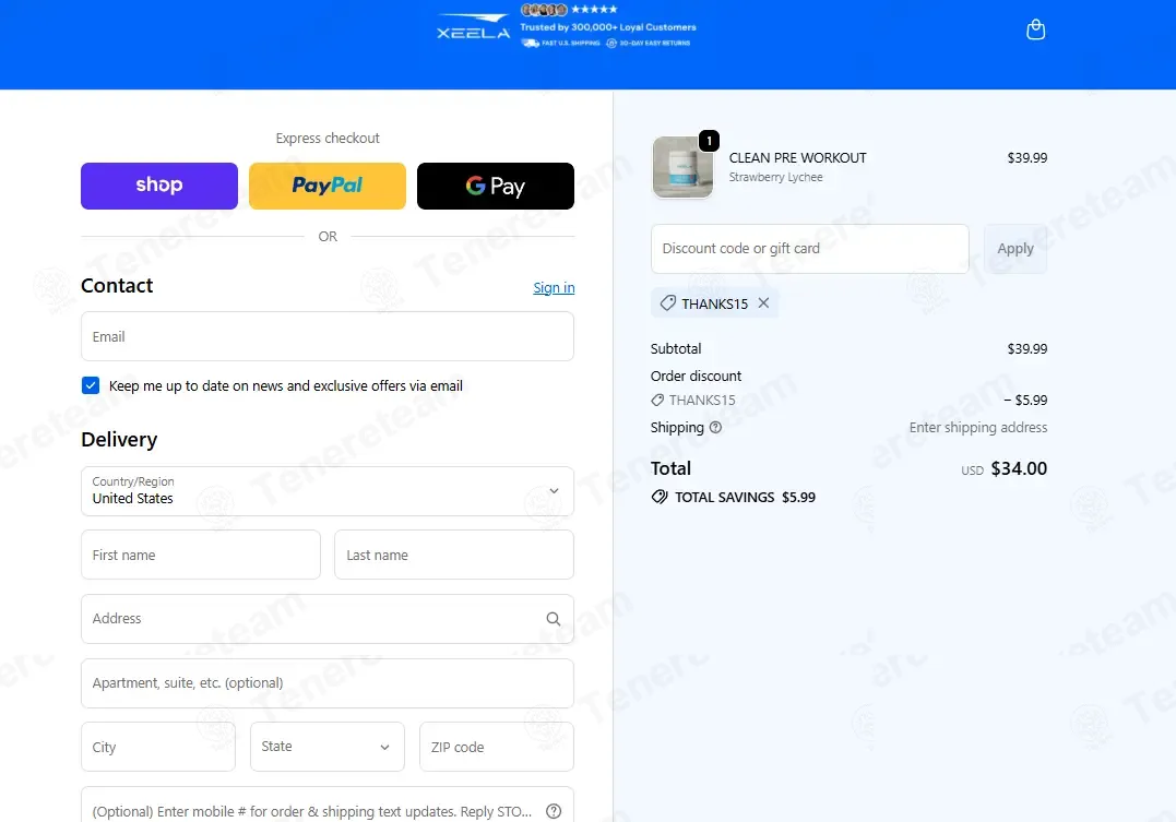 Xeela Fitness coupon code: 15% off with THANKS15. Tested and valid as 2 months ago.