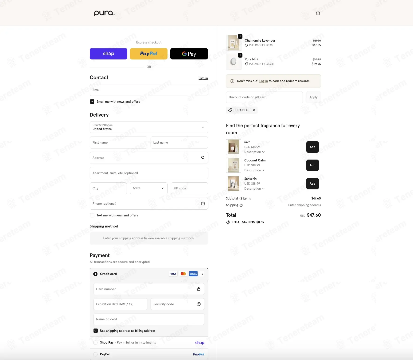 Pura coupon code: 15% off with PURA15OFF. Tested and valid as 2 weeks ago.