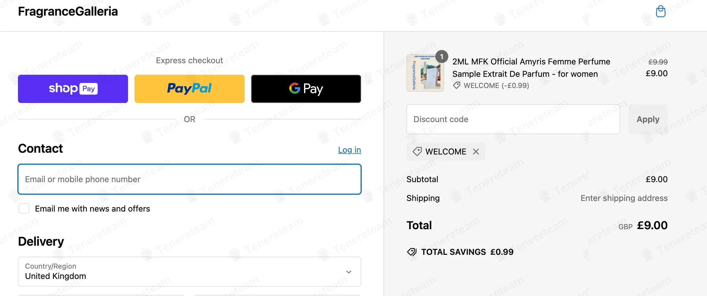 Fragrance Galleria apply coupon code