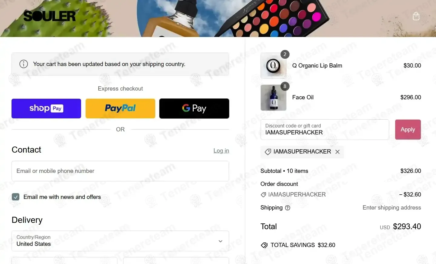 Souler coupon code: 10% off with IAMASUPERHACKER. Tested and valid as 3 months ago.