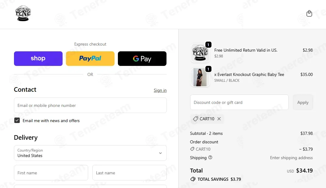 Coney Island Picnic coupon code: 10% off with CART10. Tested and valid as 4 months ago.