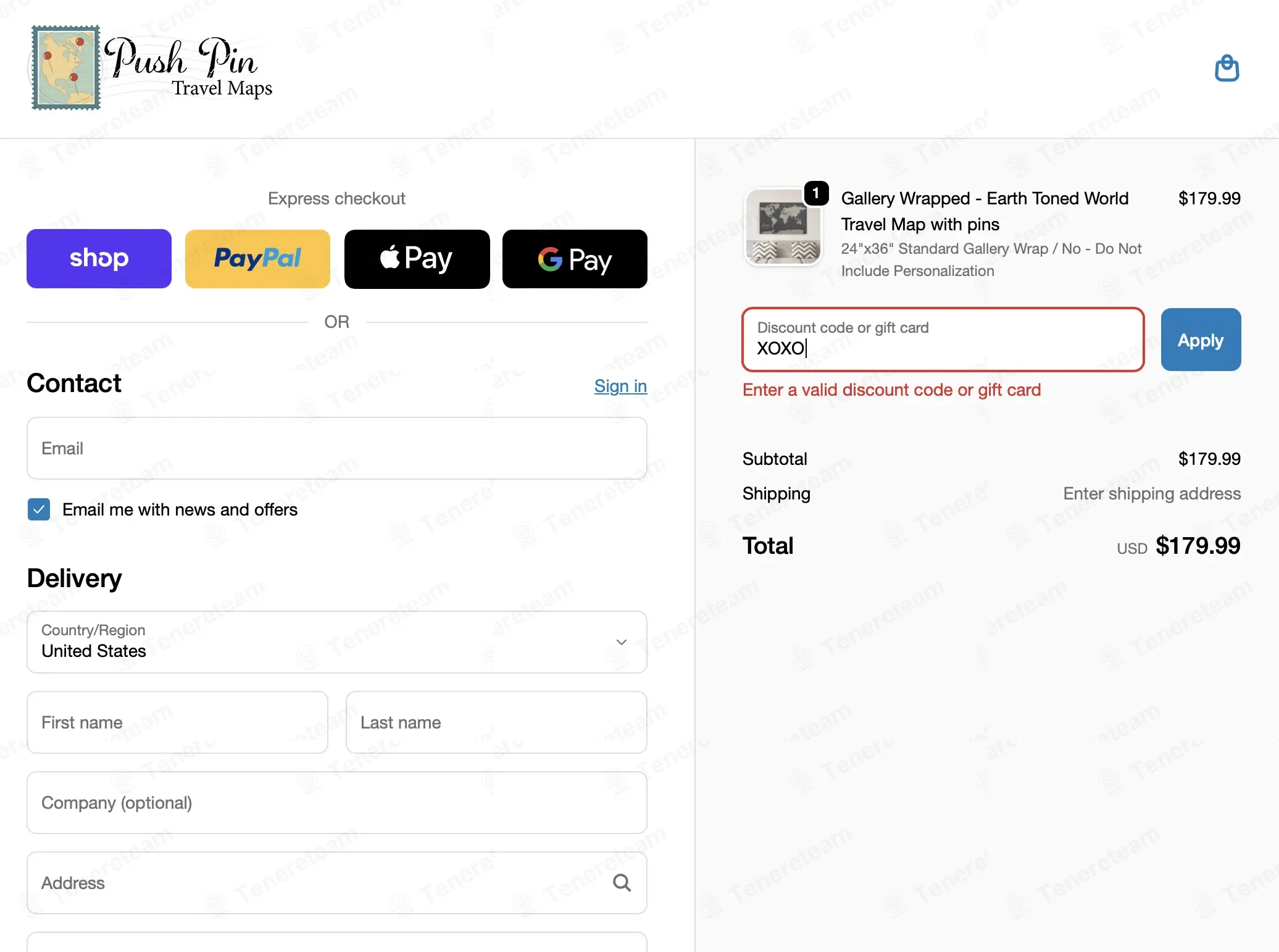 Push Pin Travel Maps Shop coupon code: 10% off with XOXO. Tested and valid as 1 month ago.