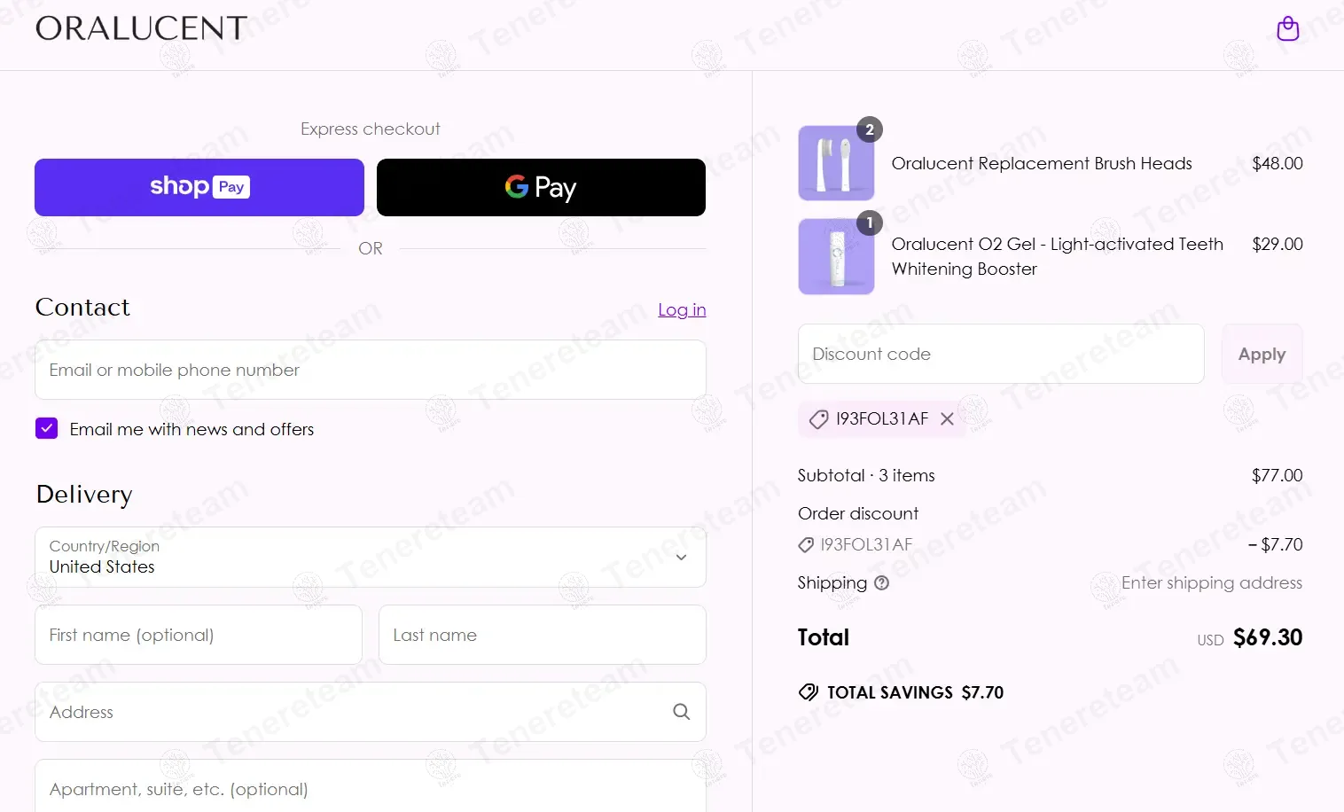 Oralucent coupon code: 10% off with I93FOL31AF. Tested and valid as 1 year ago.