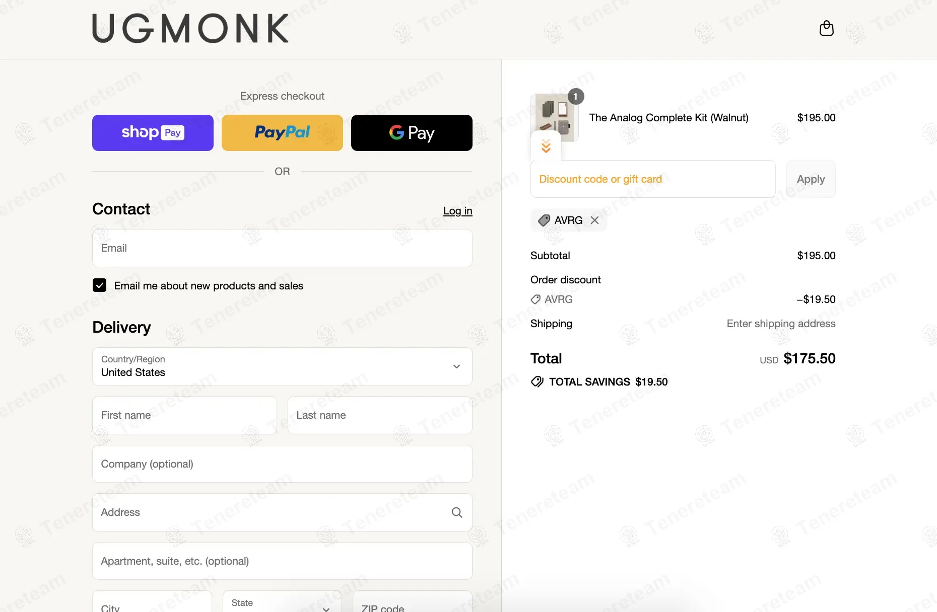 Ugmonk coupon code: 10% off with AVRG. Tested and valid as 1 year ago.