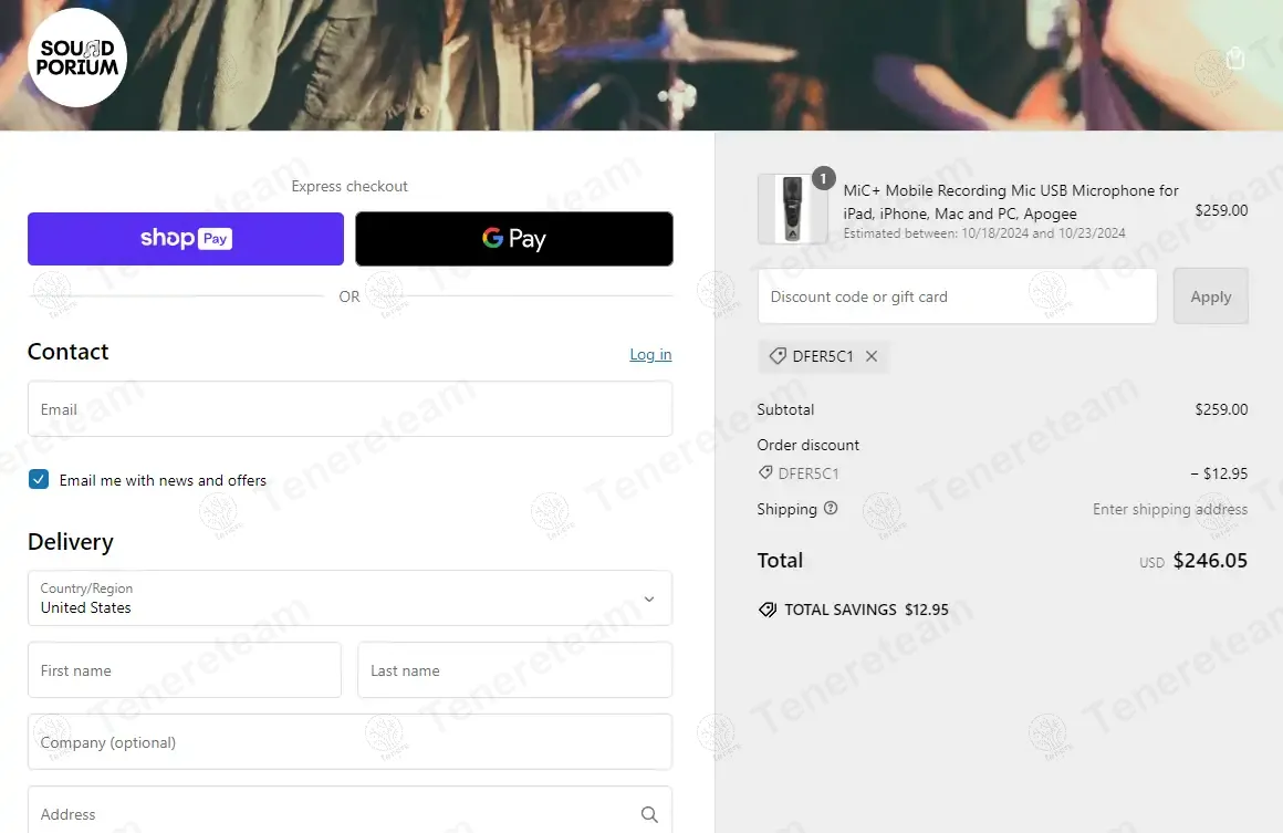 Soundporium apply coupon code