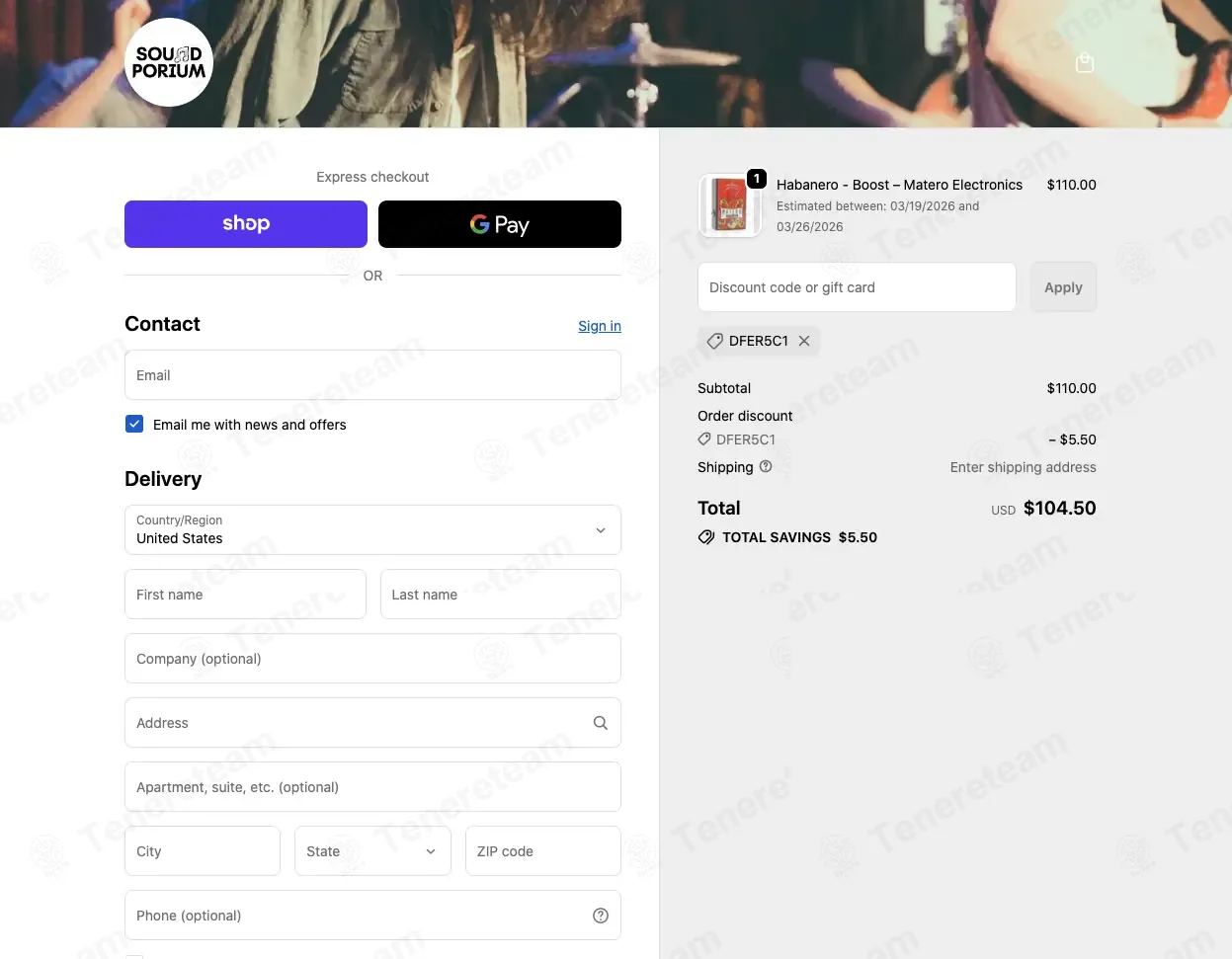 Soundporium coupon code: 5% off with DFER5C1. Tested and valid as 4 months ago.