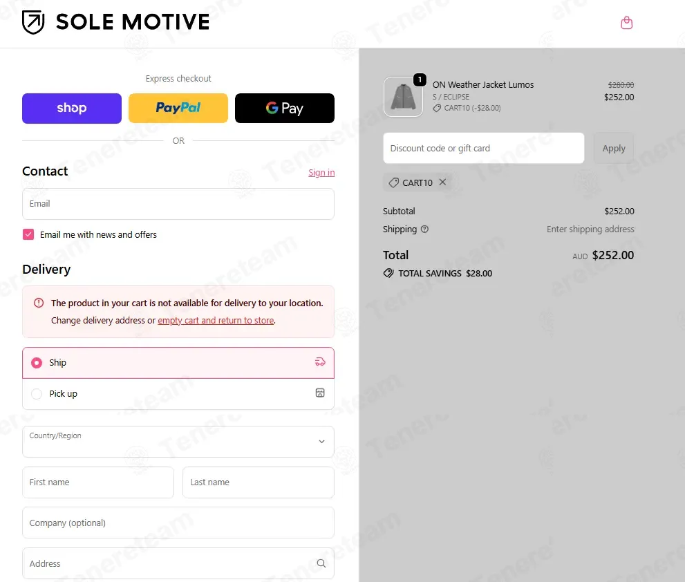 Sole Motive apply coupon code