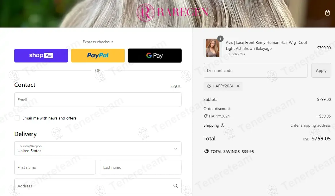 Raregenhair coupon code: 8% off with HAPPY2024. Tested and valid as 1 year ago.