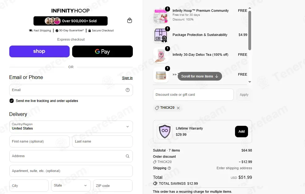 Infinity Hoop coupon code: 20% off with THICK20. Tested and valid as 1 week ago.