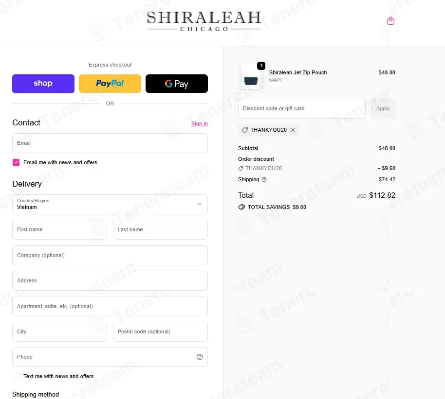 Shiraleah coupon code: 20% off with THANKYOU20. Tested and valid as 4 months ago.