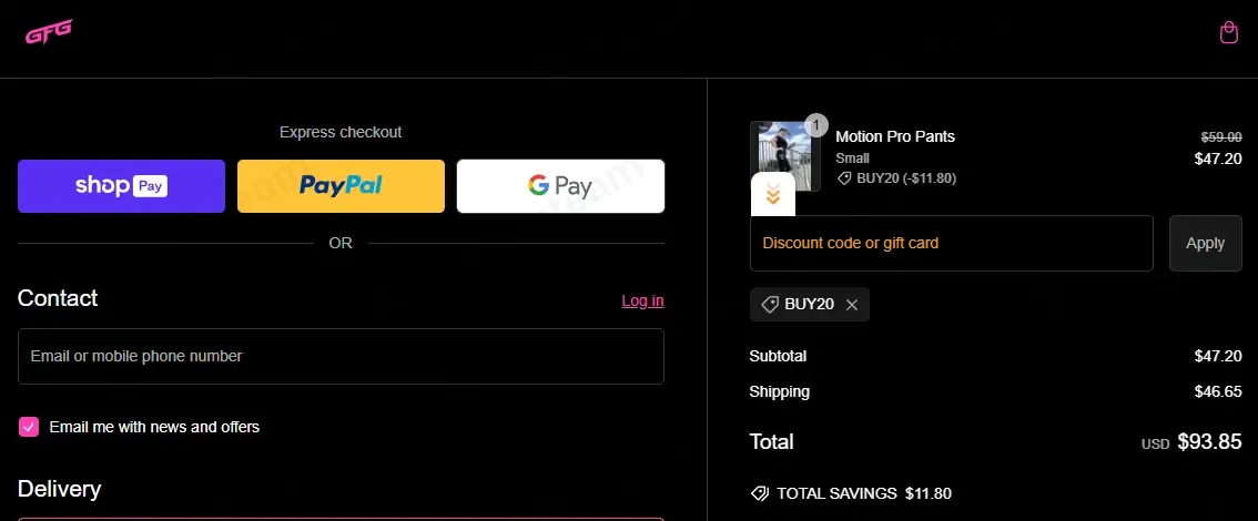 Go Fast Girls coupon code: 20% off with BUY20. Tested and valid as 1 year ago.