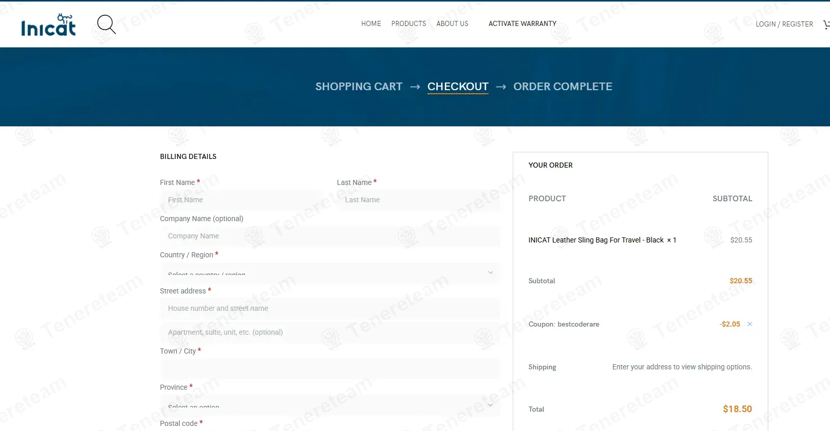 Inicat Bag coupon code: 10% off with BESTCODERARE. Tested and valid as 9 months ago.