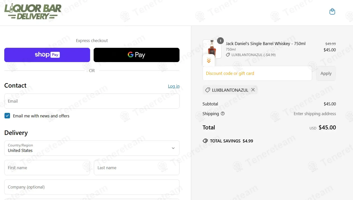 Liquor Bar Delivery coupon code: 10% off with LUXBLANTONAZUL. Tested and valid as 1 year ago.