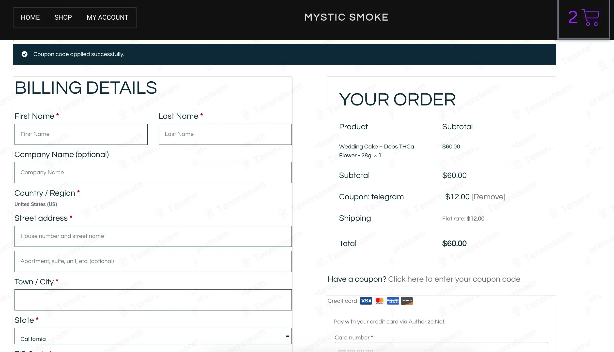 Mystic Smoke coupon code: 20% off with TELEGRAM. Tested and valid as 1 month ago.