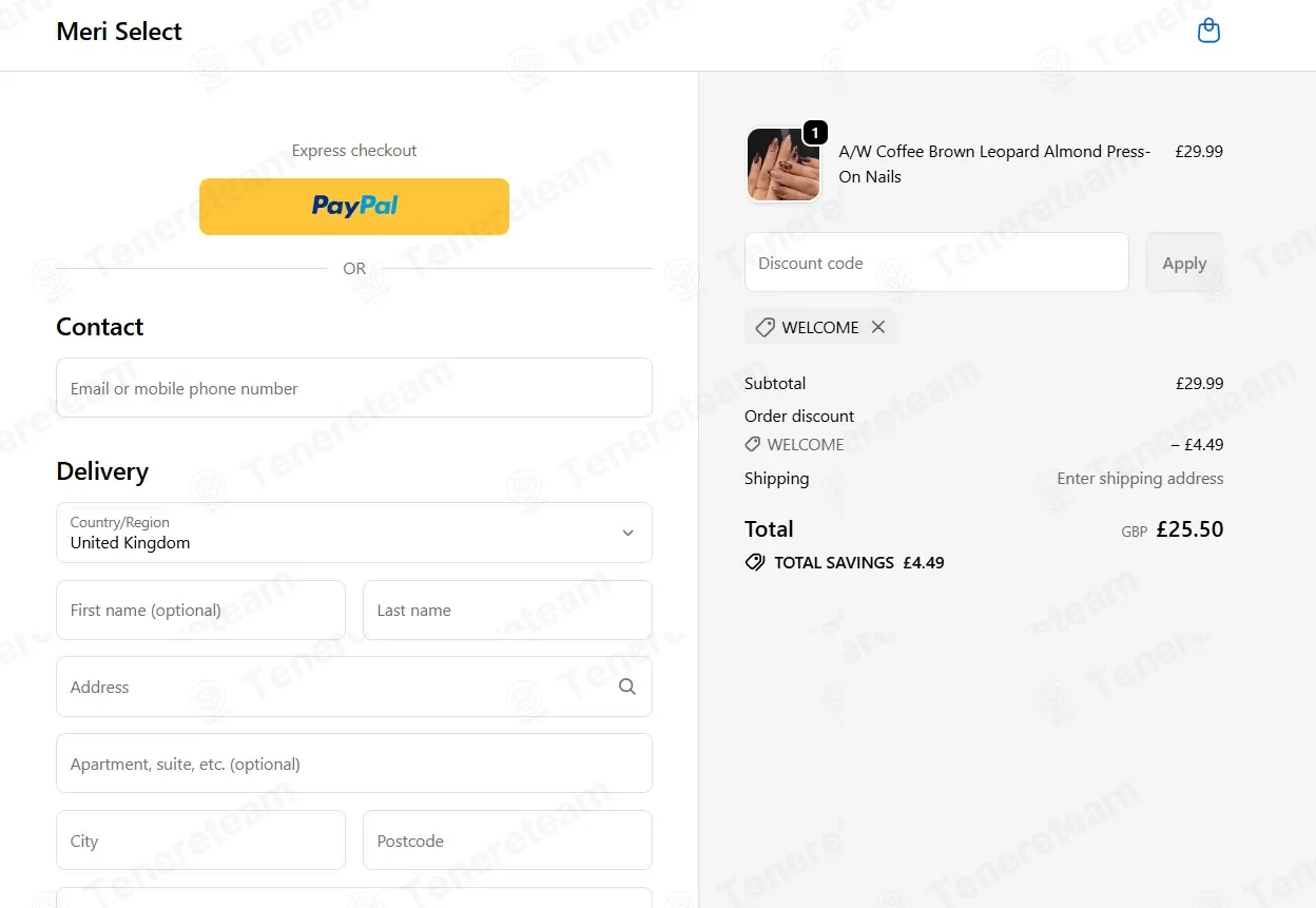 Meri Select coupon code: 15% off with WELCOME. Tested and valid as 5 months ago.