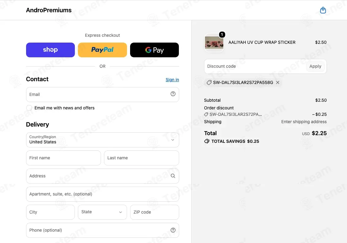 Andro Premiums apply coupon code