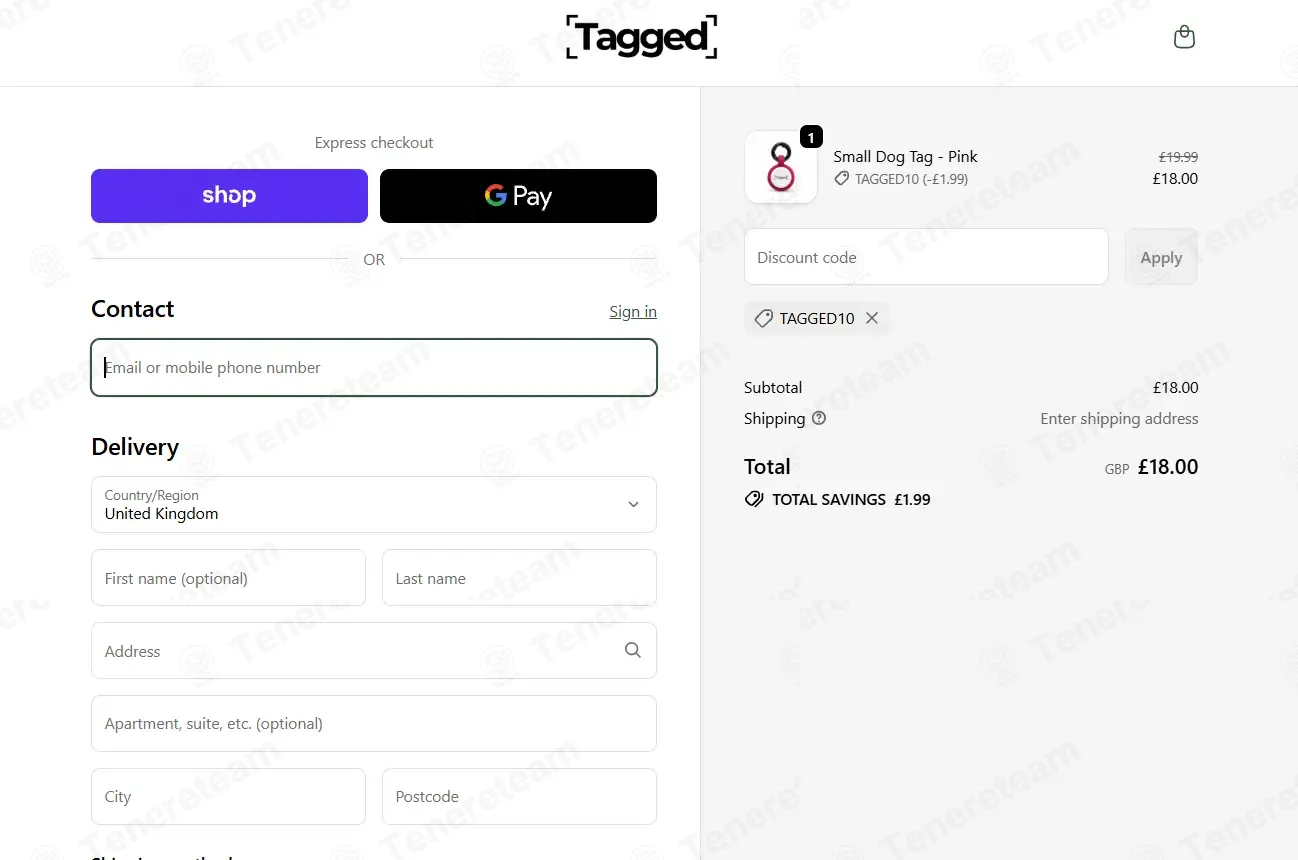 Tagged Pets apply coupon code