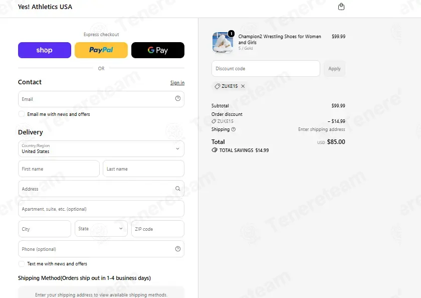 Yes Athletics USA coupon code: 15% off with ZUKE15. Tested and valid as 3 weeks ago.