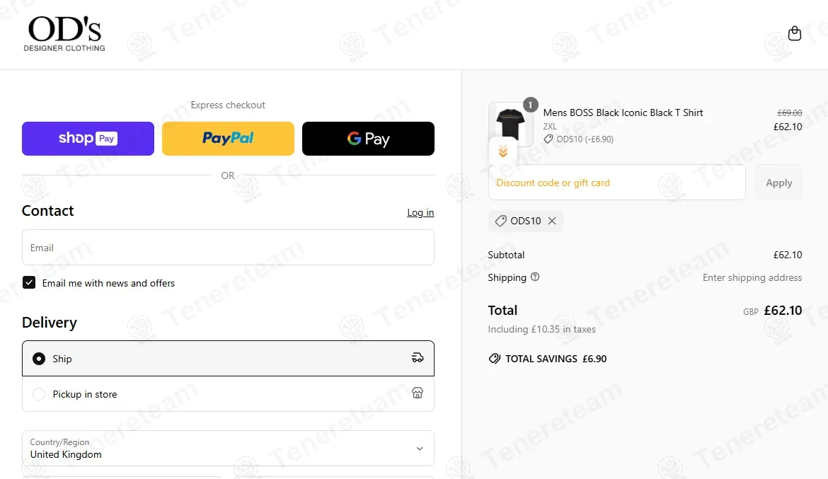 ODs Designer Clothing coupon code: 10% off with ODS10. Tested and valid as 1 year ago.