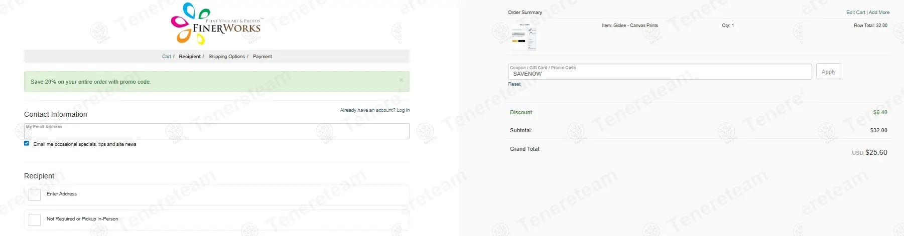 Finerworks apply coupon code
