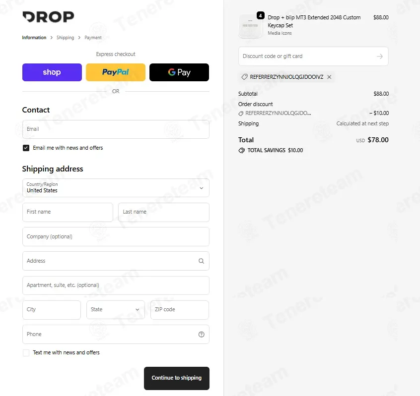Drop coupon code: $10 off with REFERRERZYNNJOLQGJDOOIVZ. Tested and valid as 2 months ago.