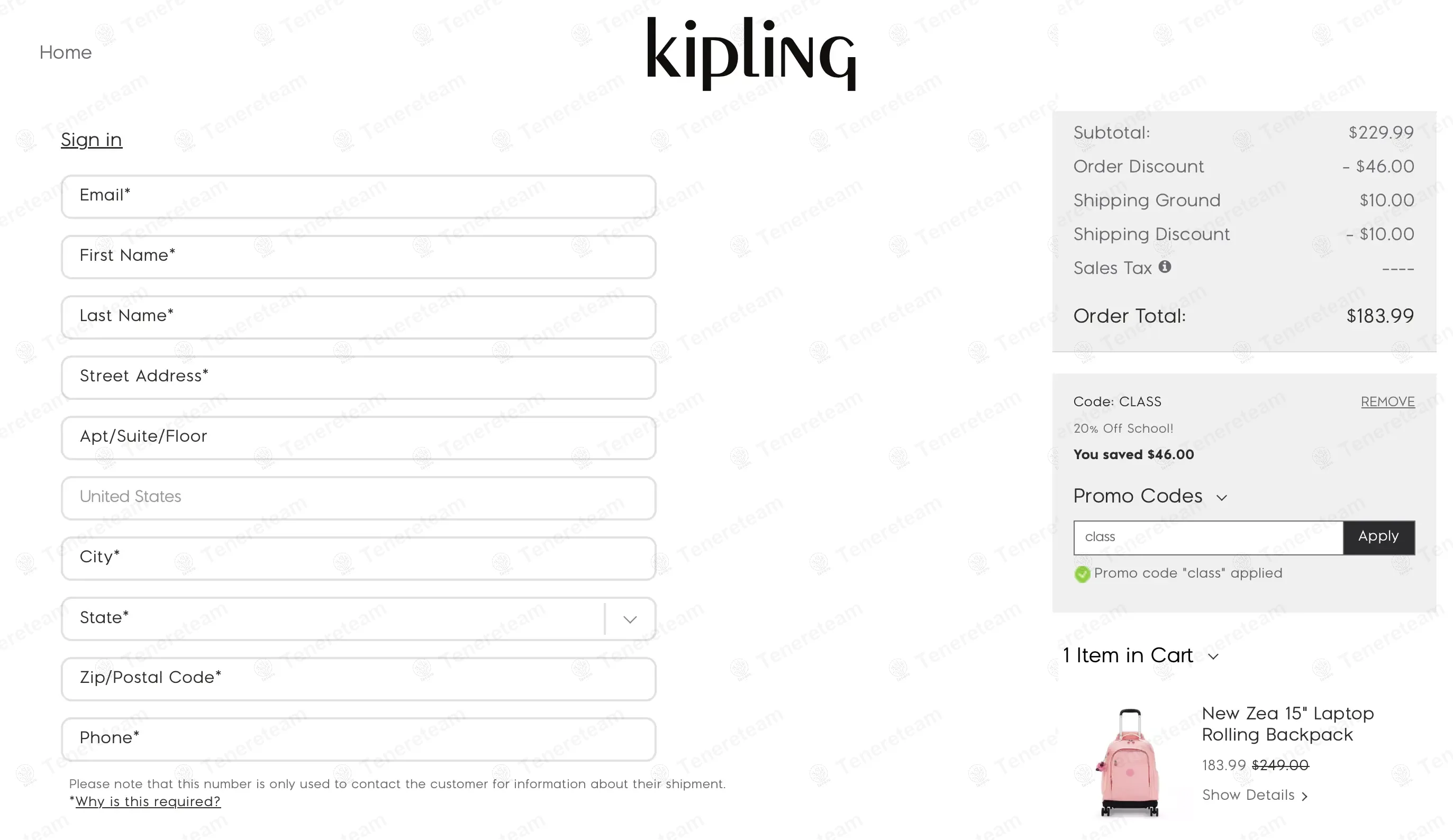 Kipling Usa coupon code: 20% off with class. Tested and valid as 3 months ago.