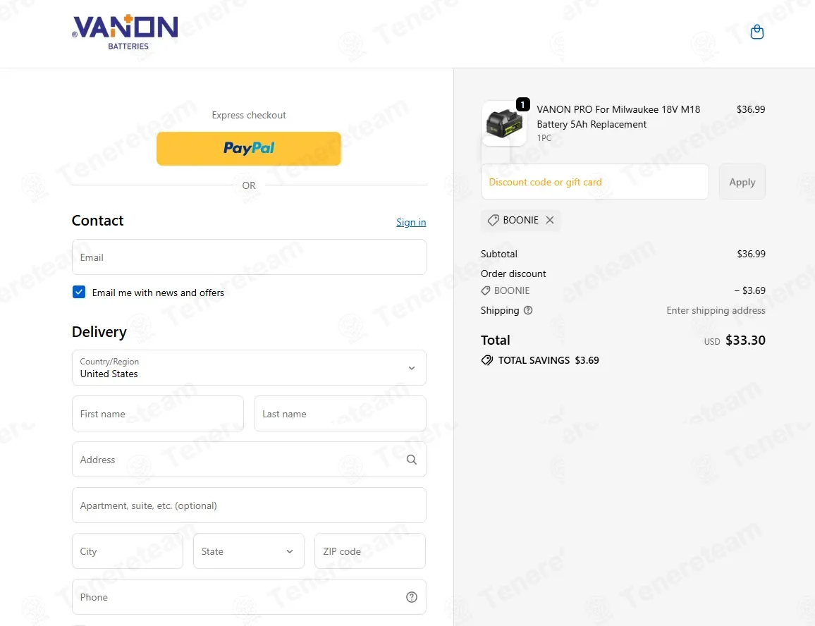 Vanon Batteries coupon code: 15% off with VICTORCOLINA. Tested and valid as 4 weeks ago.