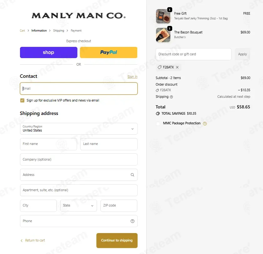 The Manly Man coupon code: 15% off with F28ATX. Tested and valid as 3 months ago.