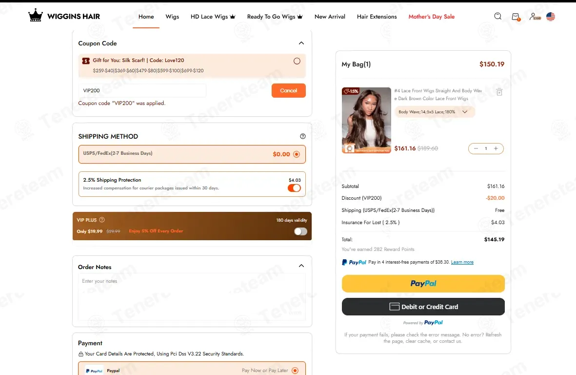 Wiggins Hair coupon code: $20 off with VIP200. Tested and valid as 1 month ago.