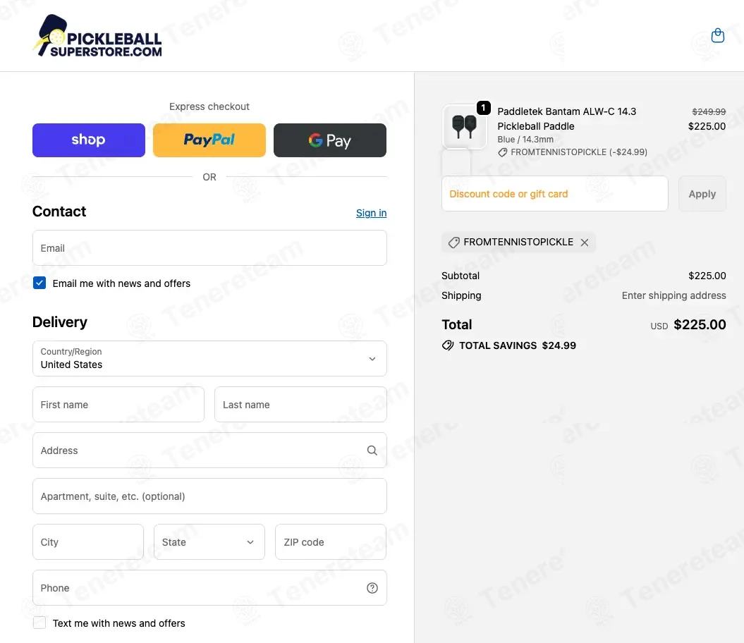 Pickleball Superstore coupon code: 10% off with FROMTENNISTOPICKLE. Tested and valid as 1 month ago.