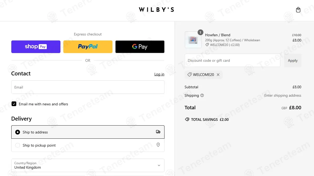 Wilbys Coffee Co coupon code: 20% off with WELCOME20. Tested and valid as 1 year ago.