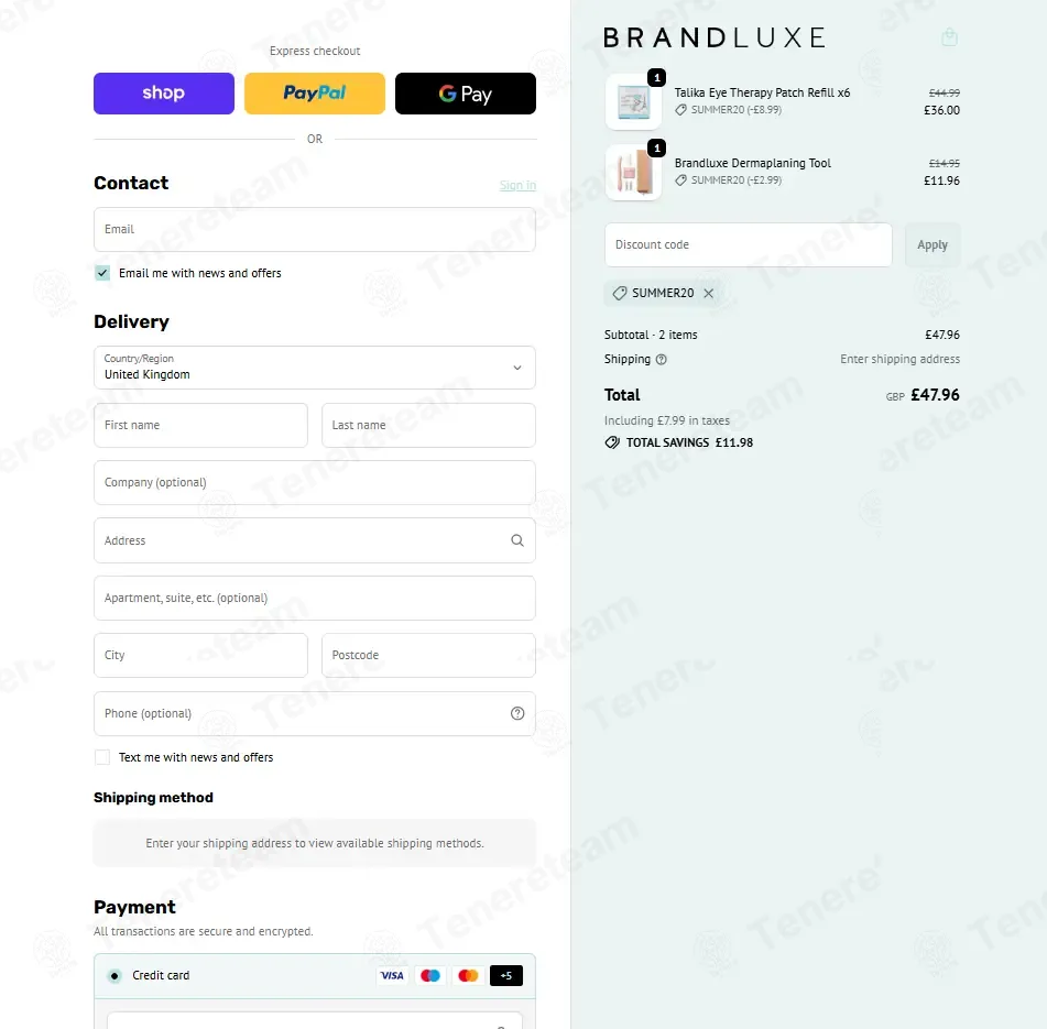 The Brand Luxe coupon code: 20% off with SUMMER20. Tested and valid as 4 months ago.