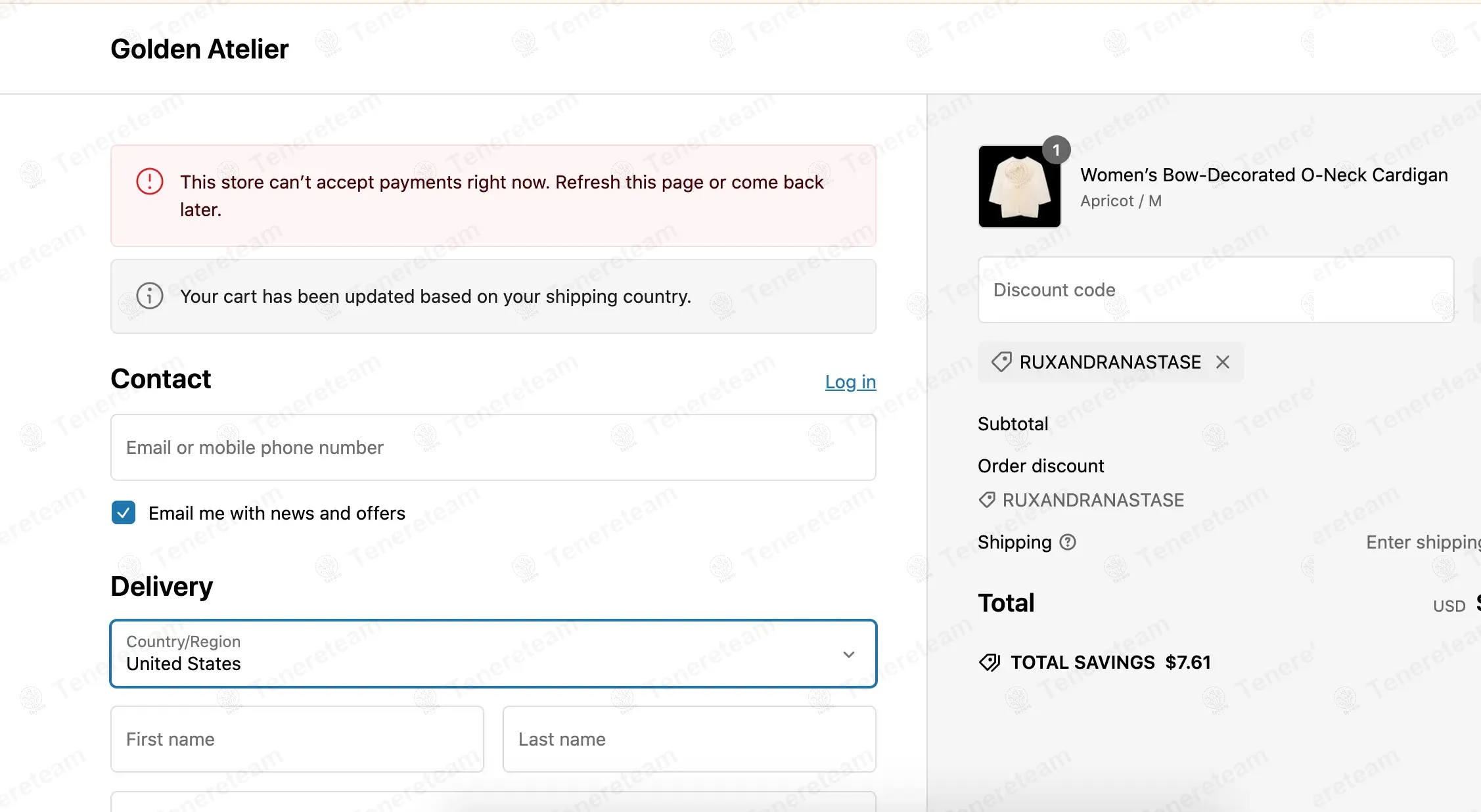 Golden Atelier coupon code: 15% off with RUXANDRANASTASE. Tested and valid as 1 year ago.