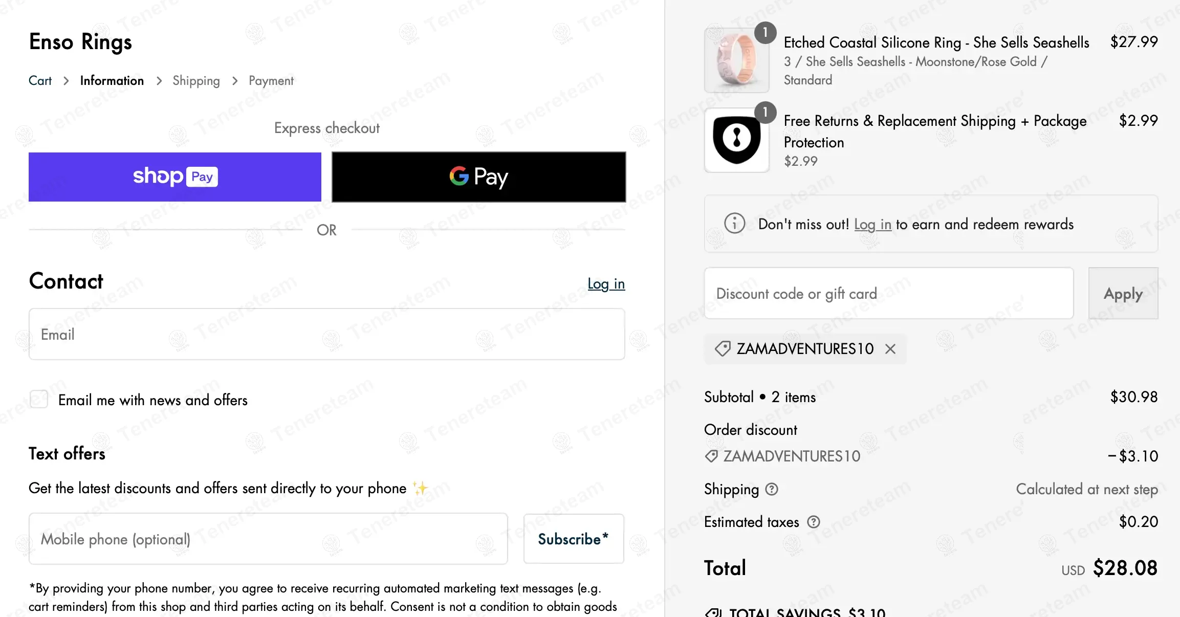 Enso Rings coupon code: 10% off with ZAMADVENTURES10. Tested and valid as 1 year ago.