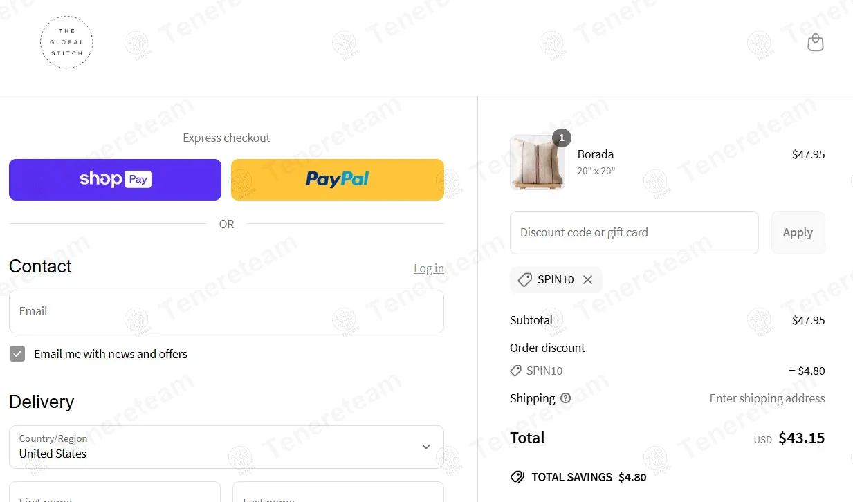 The Global Stitch coupon code: 10% off with SPIN10. Tested and valid as 1 year ago.