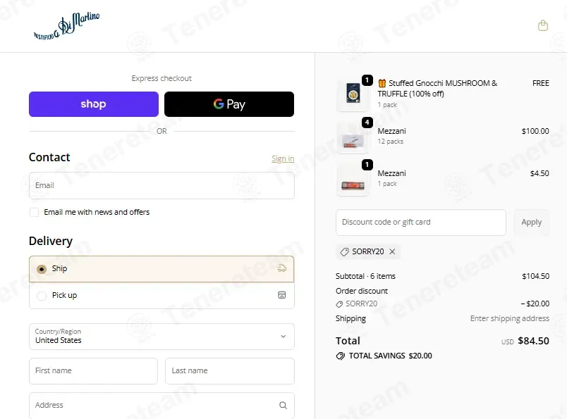 Pastificio Di Martino USA coupon code: $20 off with SORRY20. Tested and valid as 1 month ago.