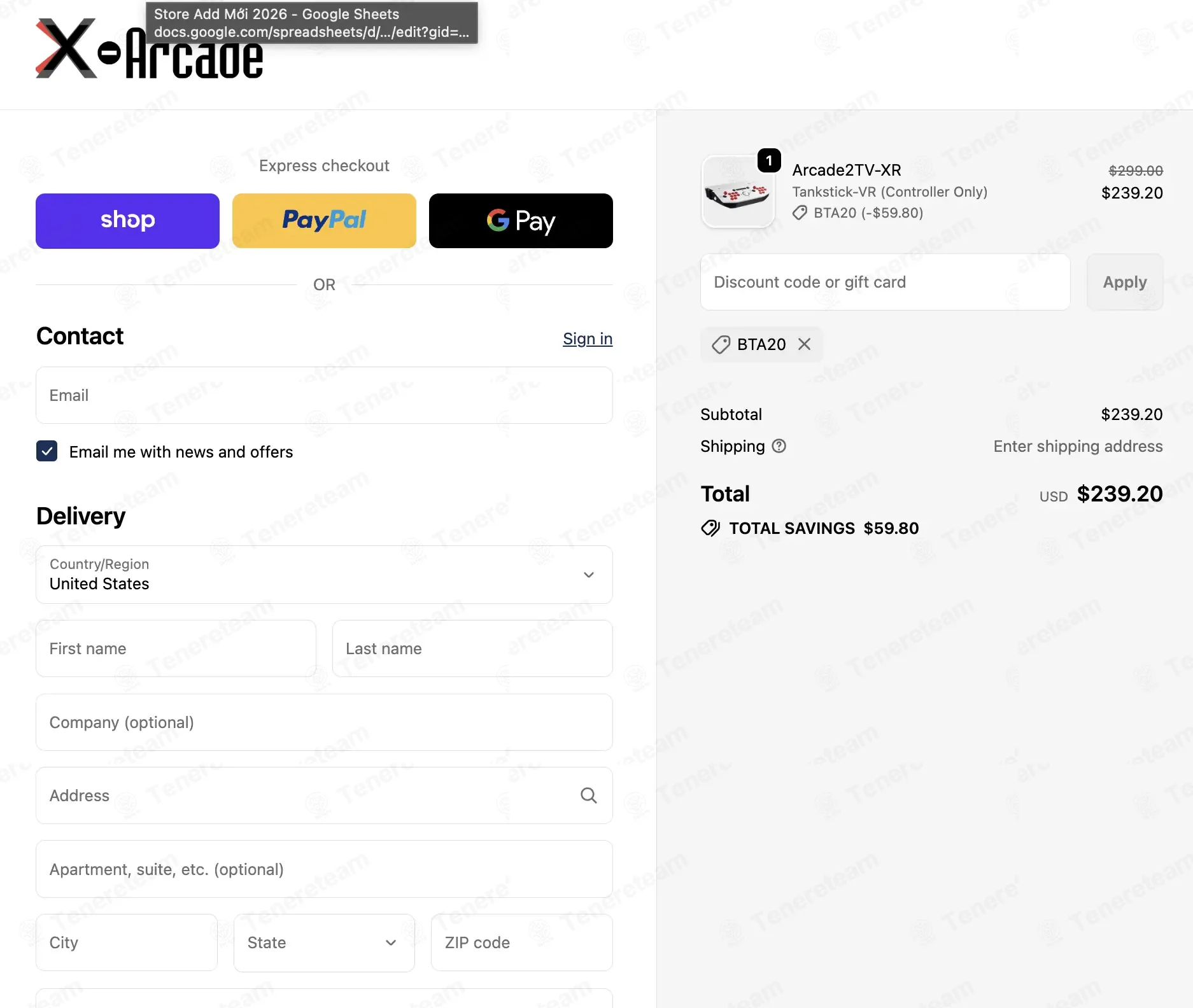 X-Arcade coupon code: 20% off with BTA20. Tested and valid as 3 weeks ago.