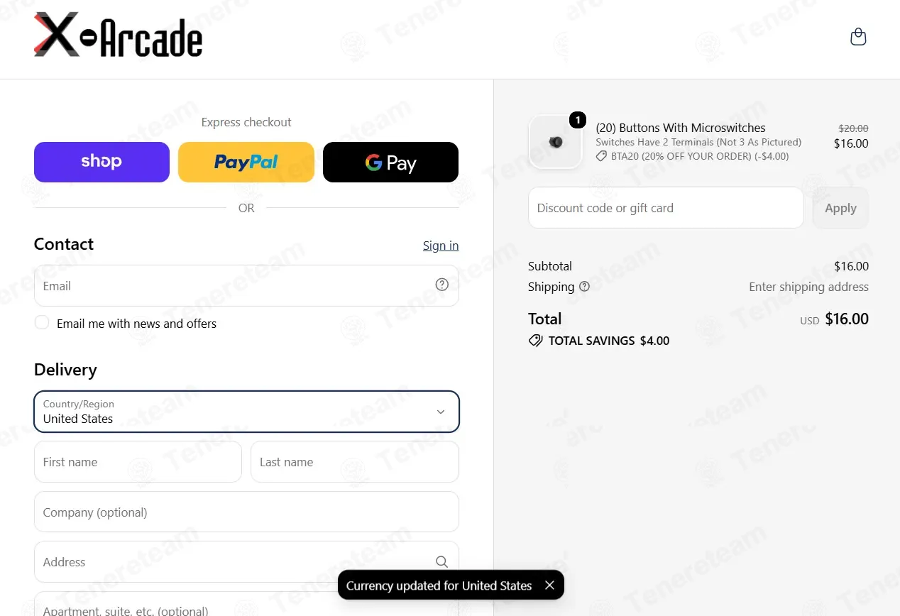 X-Arcade coupon code: 20% off with BTA20. Tested and valid as 3 weeks ago.