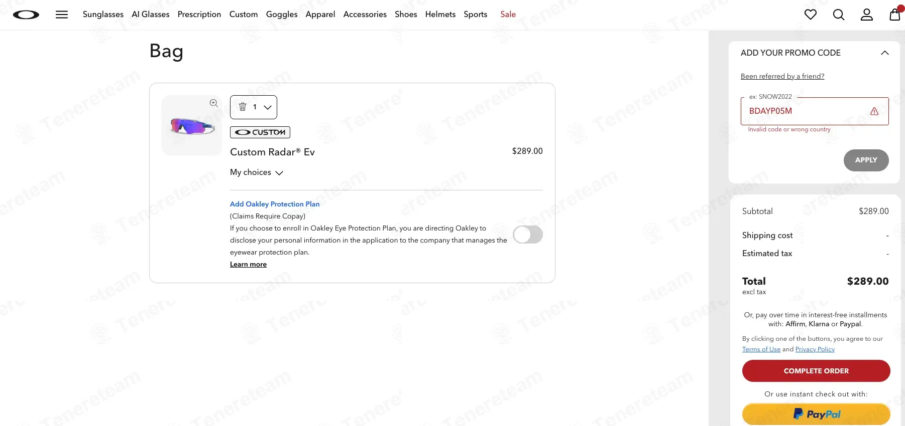 Oakley coupon code: 15% off with BDAYP05M. Tested and valid as 2 months ago.