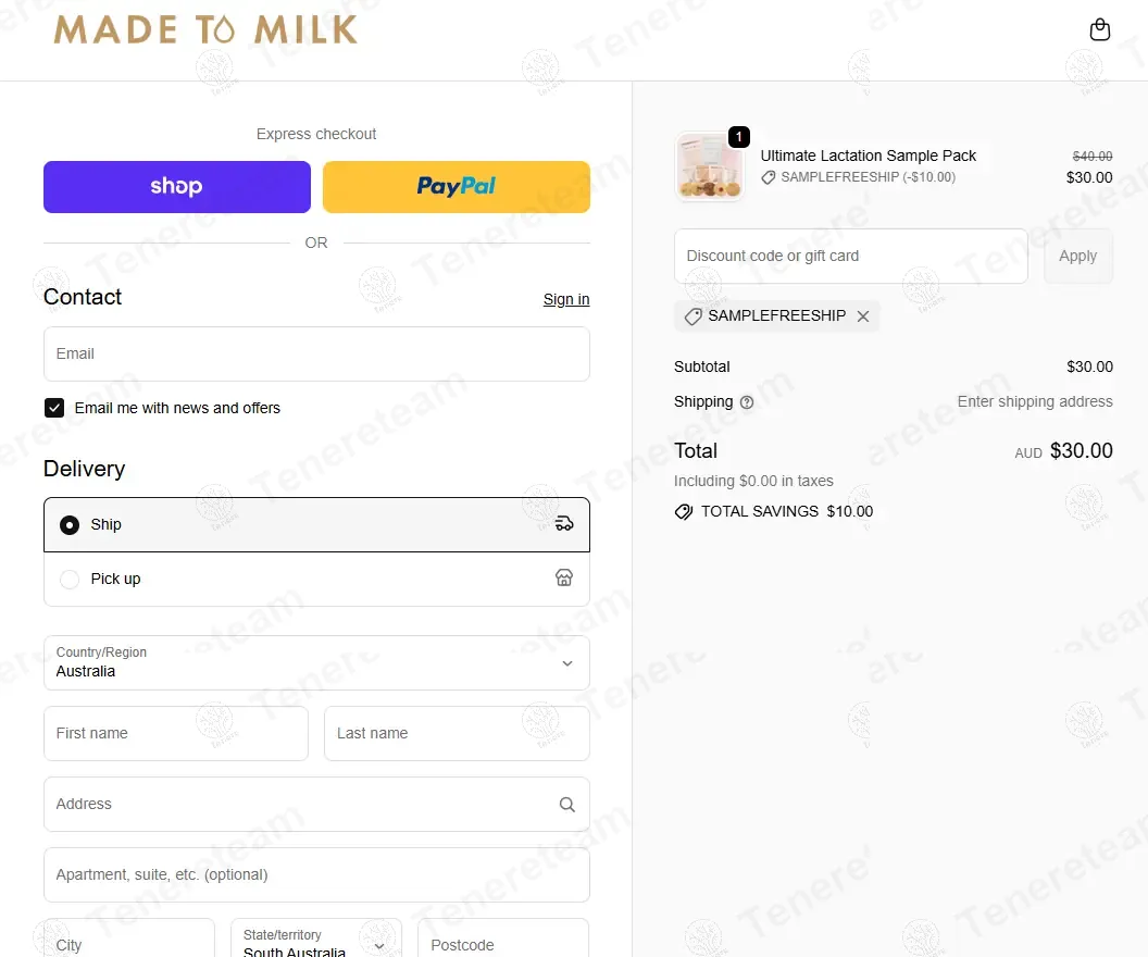 Made to Milk coupon code: $10 off with SAMPLEFREESHIP. Tested and valid as 7 months ago.