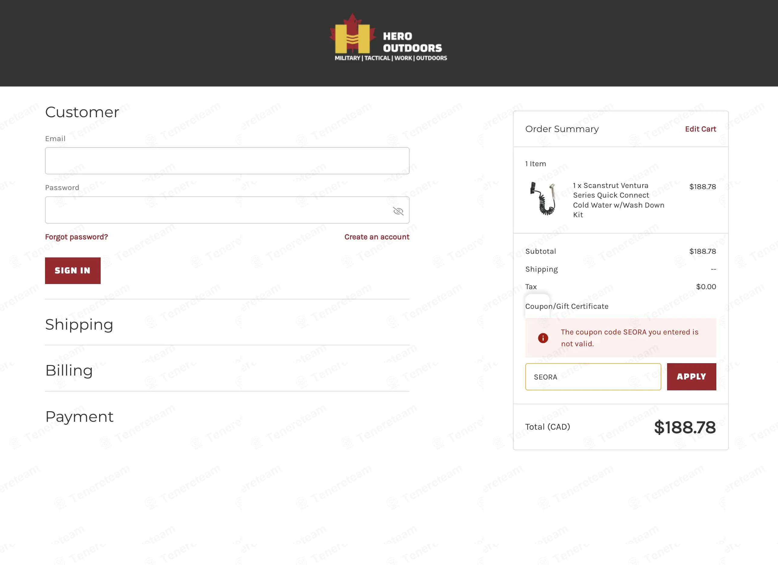 Hero Outdoors coupon code: 40% off with SEORA. Tested and valid as 6 months ago.