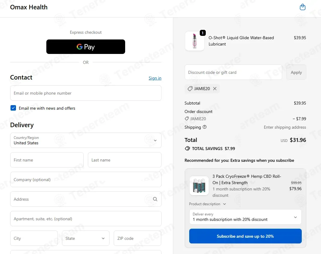 Omax Health coupon code: 20% off with JAMIE20. Tested and valid as 2 months ago.