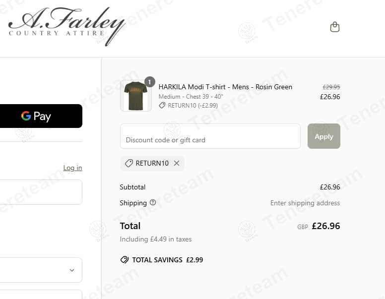 A Farley Country Attire coupon code: 10% off with RETURN10. Tested and valid as 1 year ago.