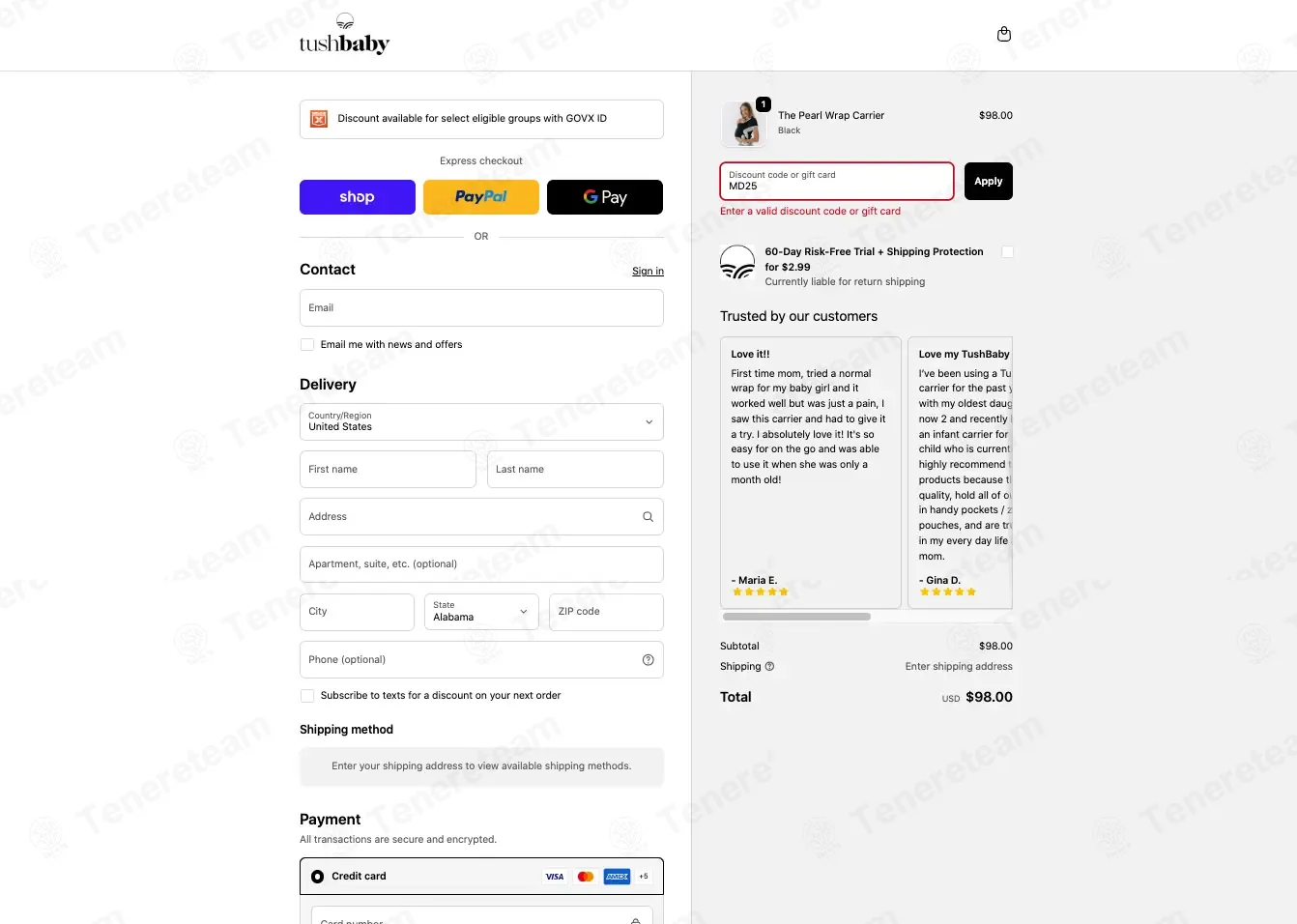 TushBaby coupon code: 25% off with MD25. Tested and valid as 1 month ago.