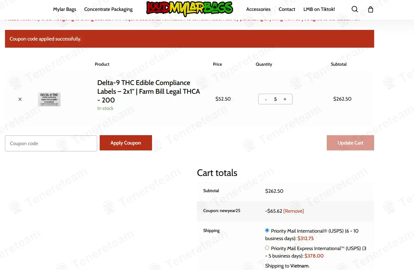 Loud Mylar Bags coupon code: 25% off with NEWYEAR25. Tested and valid as 1 year ago.