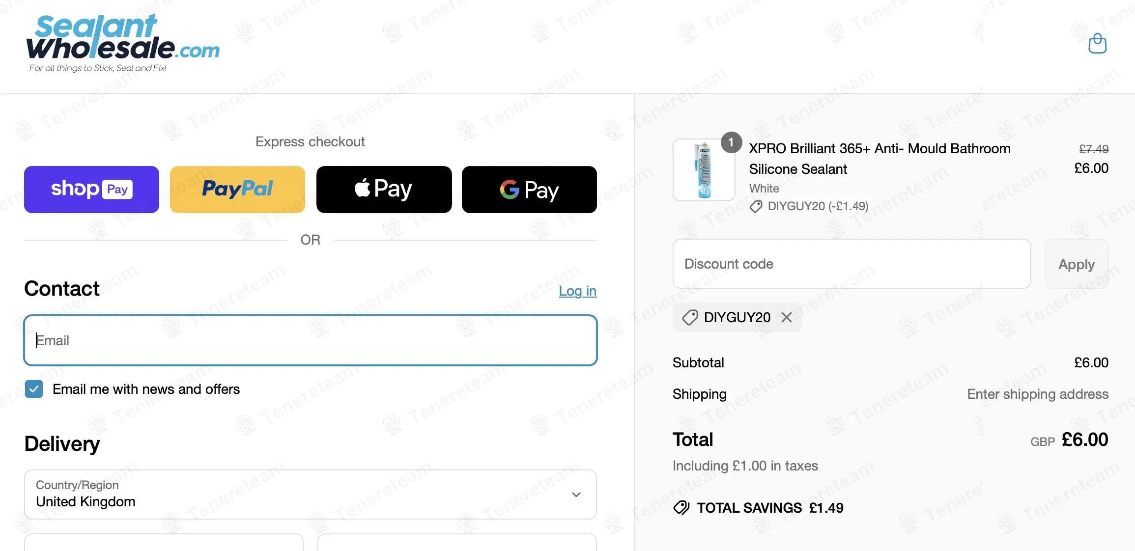 Sealant Wholesale apply coupon code