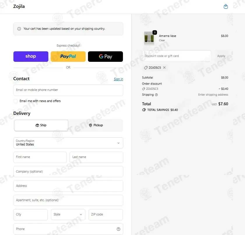 Zojila coupon code: 5% off with zojdsc5. Tested and valid as 2 months ago.